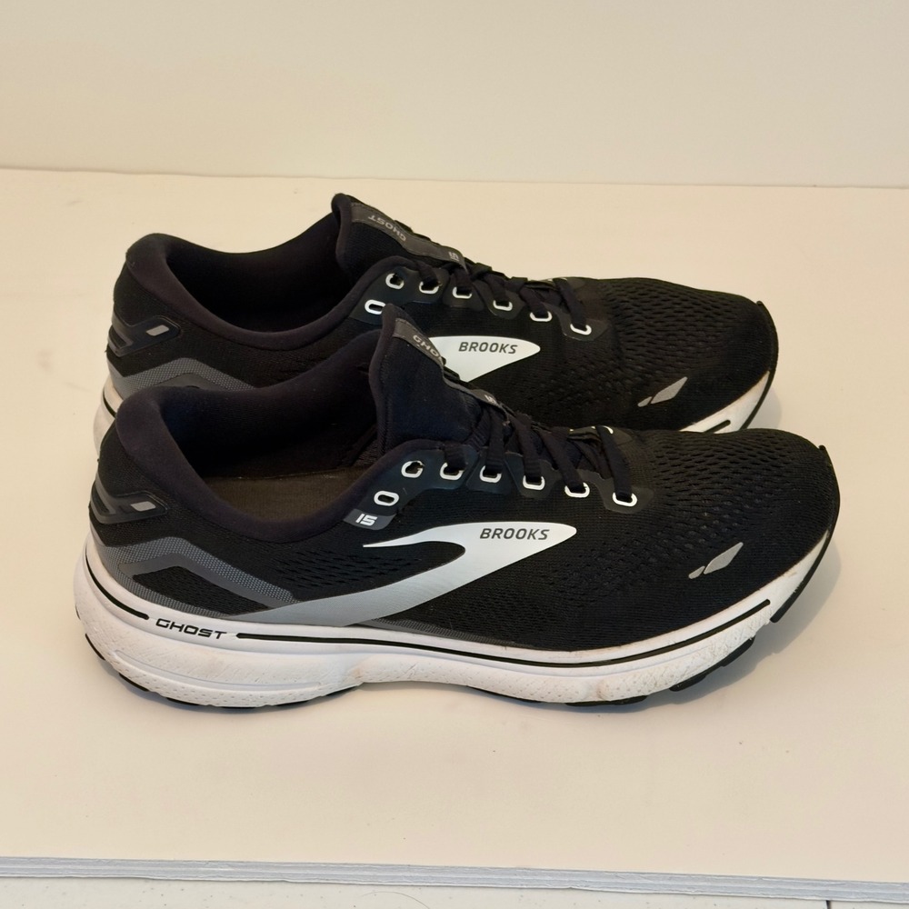 Brooks Ghost 15 Womens Running Shoes Black White Silver 1203801B012 Size 10 B - Picture 4 of 6